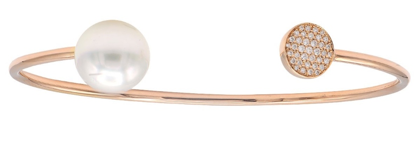 A Kirk Couture pearl bangle, available at Kirk Jewelers.