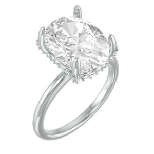 A hidden halo platinum engagement ring with .22ct of diamonds.