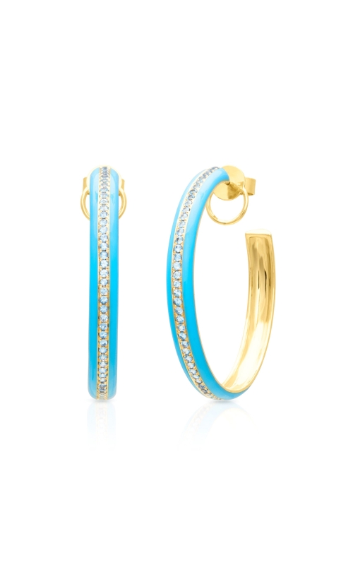 Anne Sisteron Enamel Hoop Earrings