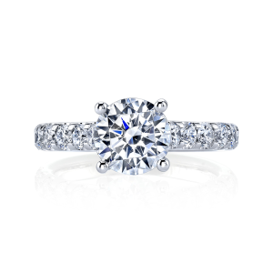 Kirk Bridal Round Cathedral Comfort Fit Engagement Ring 2221