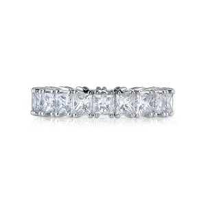 Kirk Bridal Princess Basket Eternity Wedding Band F003 18K WHITE Kirk Bridal Princess Basket Eternity Wedding Band F003 18K WHITE