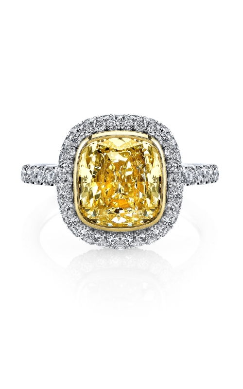 Kirk Couture Fancy Light Yellow Cushion Cut Diamond Engagement Ring JSM346