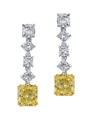 Kirk Couture Yellow Diamond Drop Earrings JER216
