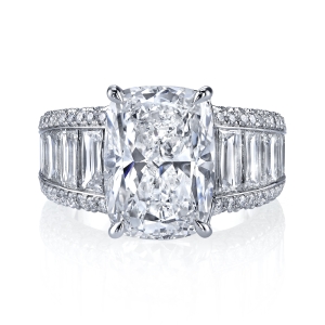 Kirk Couture Diamond Cushion Engagement Ring JSM787