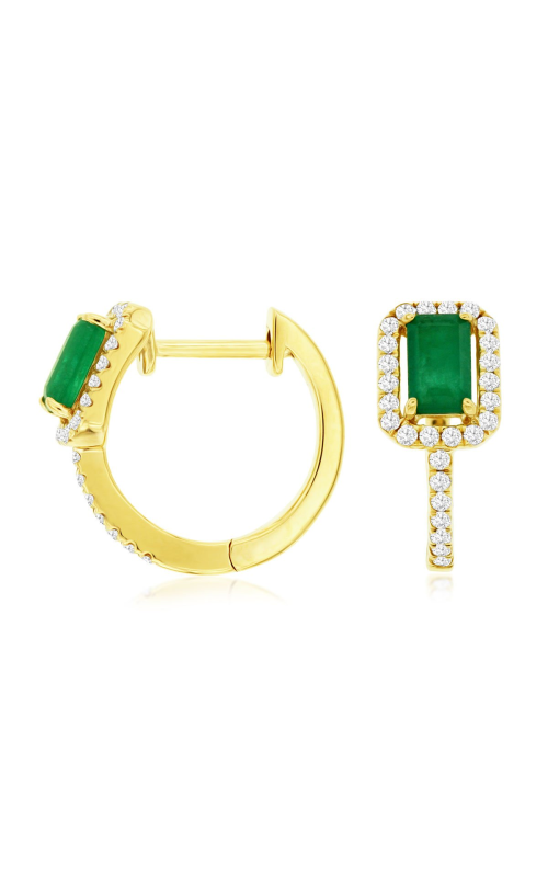 Kirk Signature Emerald Hoop Earrings C9548EM