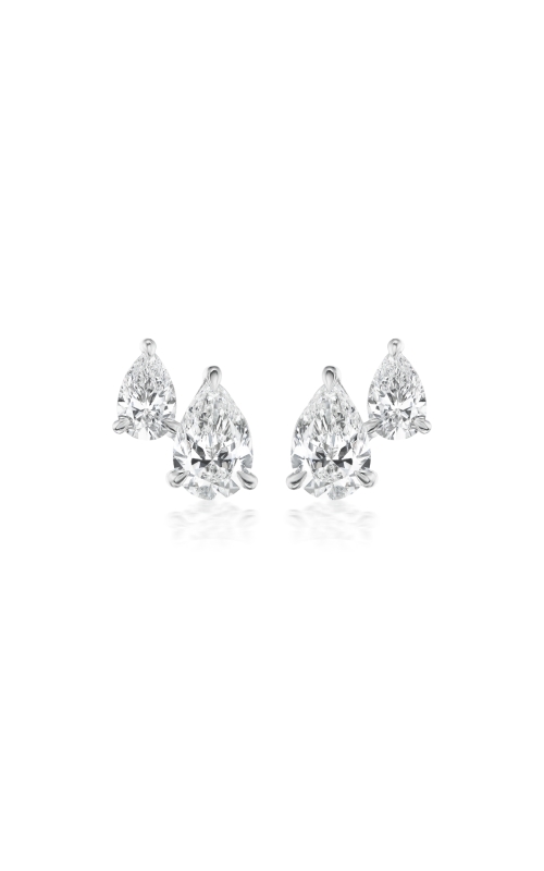 KirkCOUTURE 18k White Gold Stud Earrings with Pear Cut Diamonds