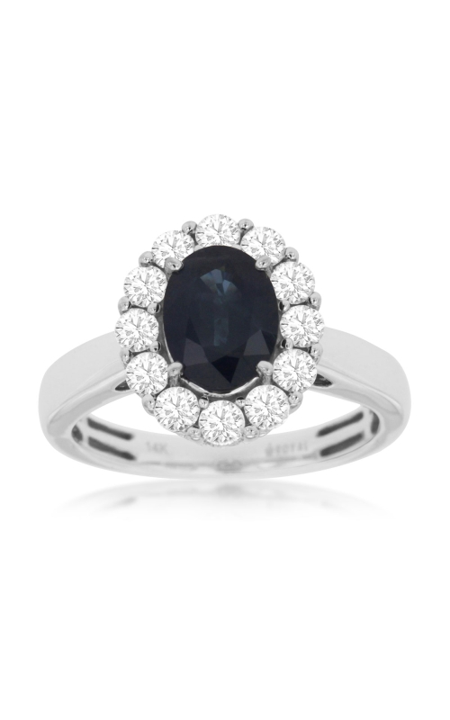 Kirk Signature Diamond Halo and Oval Sapphire Ring