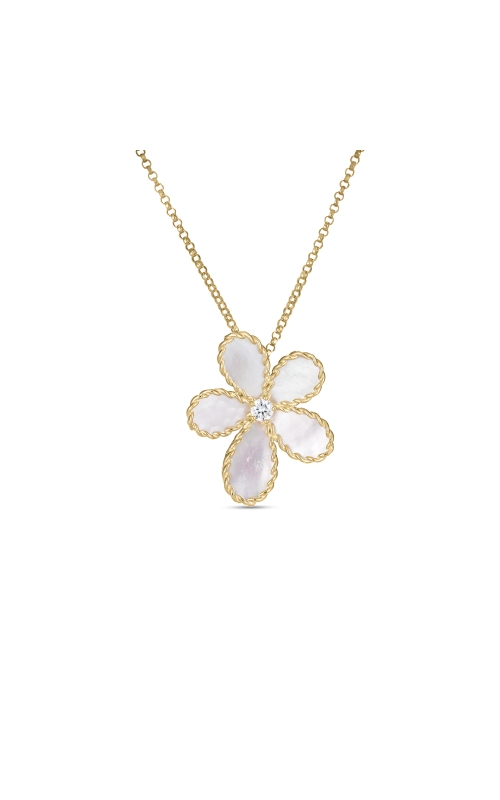 Roberto Coin 18k Yellow Gold Jasmine Diamond & Mother Of Pearl Flower Necklace