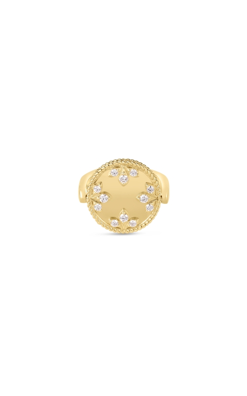 Roberto Coin Venetian Princess Ring in 18k Yellow Gold with Mother of Pearl and Diamonds