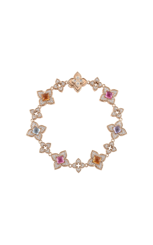 Roberto Coin 18k Rose Gold Venetian Princess Diamond & Mixed Stones Flower Bracelet