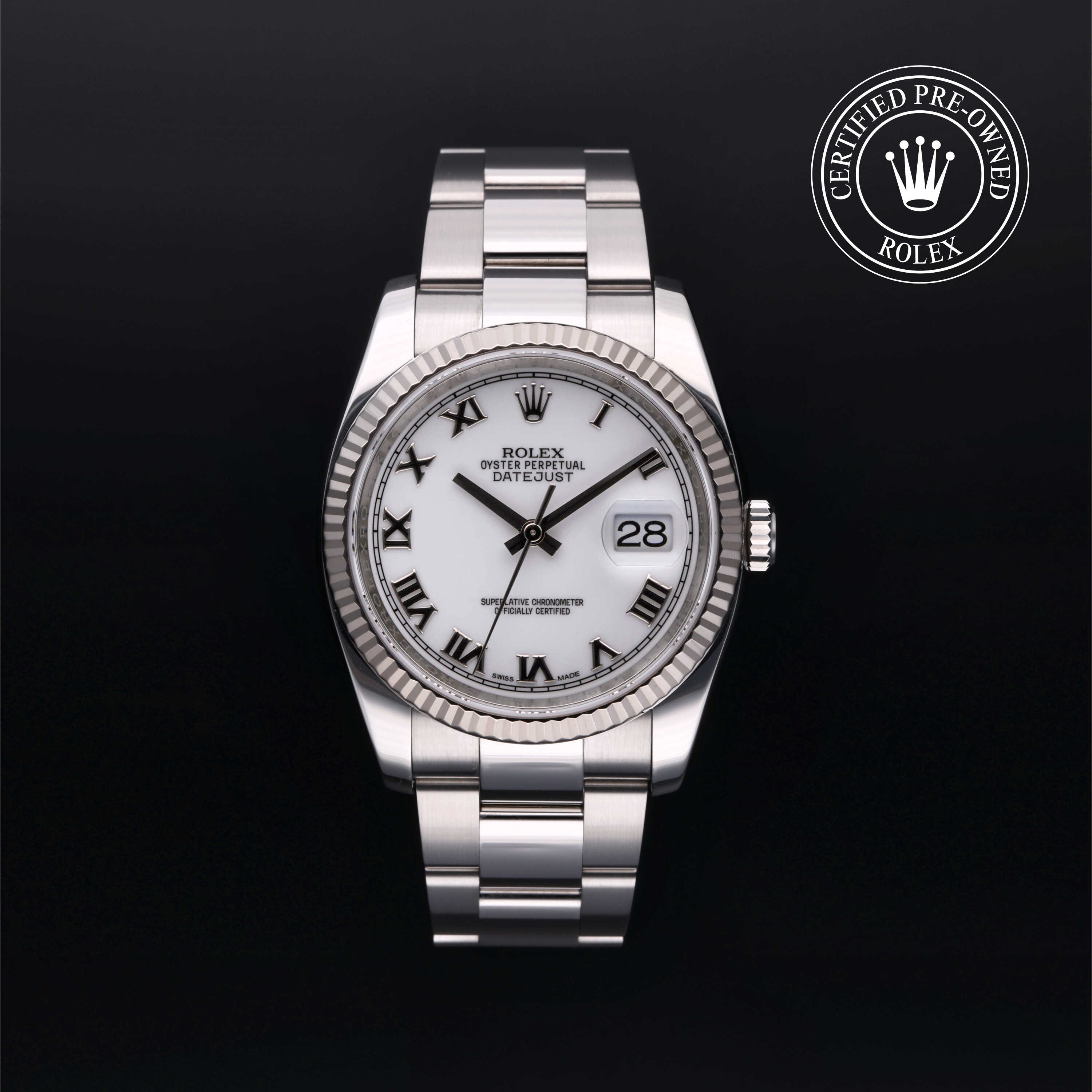 Rolex Datejust in Oystersteel and white gold M116234-0090 at Kirk Jewelers