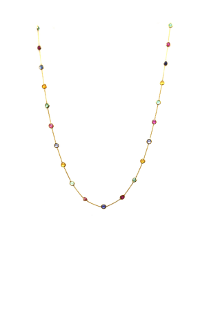 Tresor Fin Multi Color Gemstone Necklace F7102MX